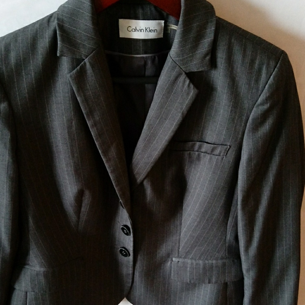 Calvin Klein Gray Blazers Size 12 - Picture 3 of 8